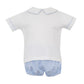Petit Bebe Blue Knit Stripe Boy's Diaper Set