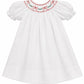 Sweet Dreams Red Bows and Garland White Smocked Dress