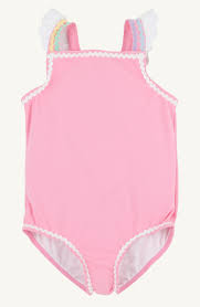 Beaufort Bonnet Long Bay Bathing Suit--Hamptons Hot Pink/Worth Avenue White