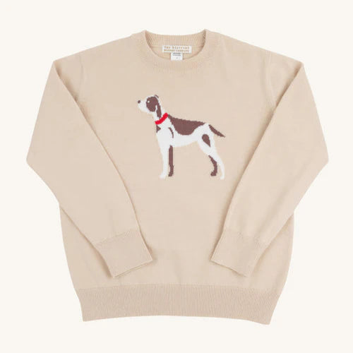 Beaufort Bonnet Issac's Intarsia Sweater Osprey Oatmeal with Dog Intarsia