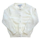 A Soft Idea Cardigan with Ruffle Placket & Covered Buttons--Ivory