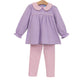 Trotter Street Abigail Pant Set--Lavender/Light Pink Stripe