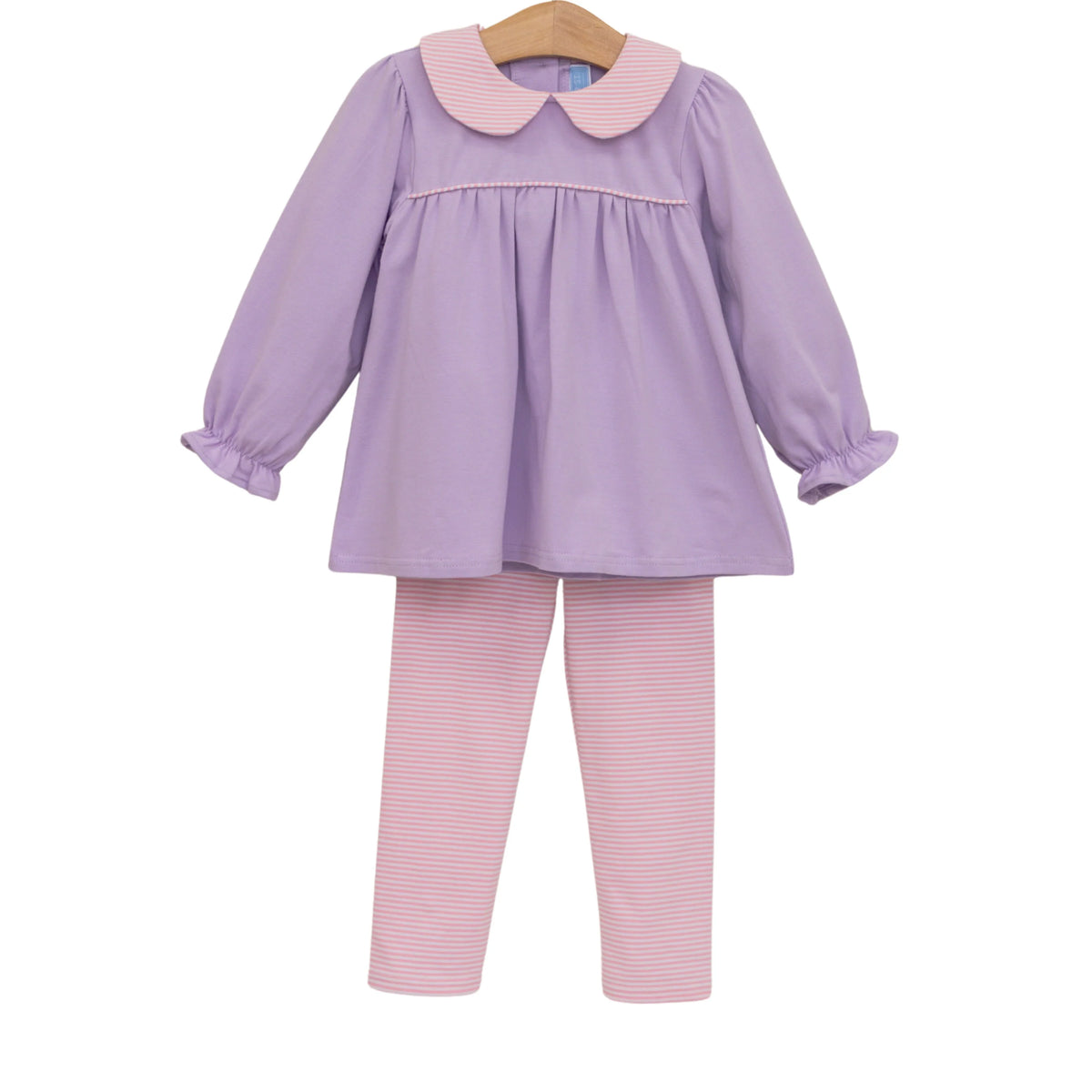 Trotter Street Abigail Pant Set--Lavender/Light Pink Stripe