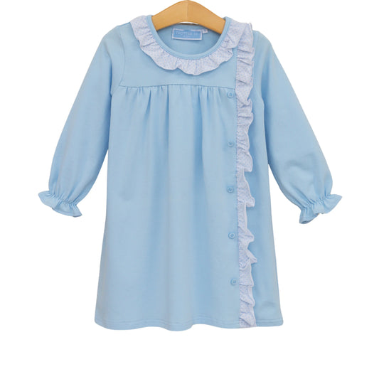 Trotter Street Lucille Dress--Light Blue Bitty Dot