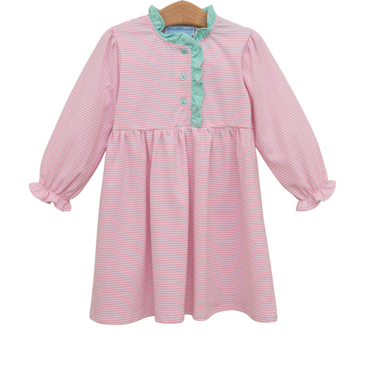 Trotter Street Scarlett Dress--Light Pink Stripe/Mint