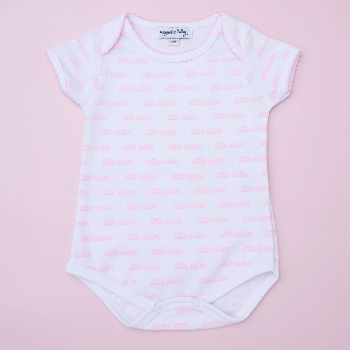 Magnolia Baby Little Sister Print Short Sleeve Bodysuit