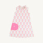 Beaufort Bonnet Lizzie's Luxe Leisure Dress--Bridgetown Harbour Hand Block/Winter Park Pink
