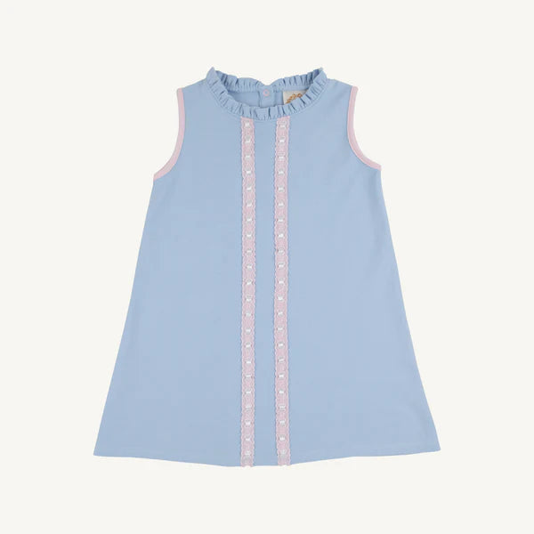 Beaufort Bonnet Lizzie's Luxe Leisure Dress - Ruffle-Beale Street Blue/Palm Beach Pink