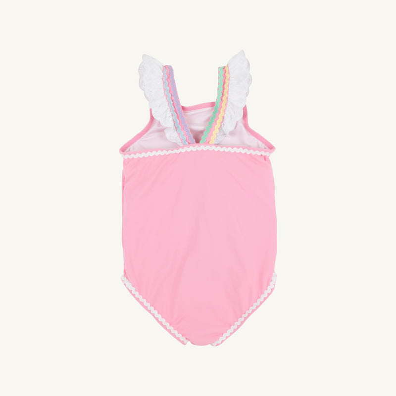 Beaufort Bonnet Long Bay Bathing Suit--Hamptons Hot Pink/Worth Avenue White