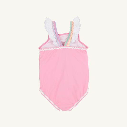 Beaufort Bonnet Long Bay Bathing Suit--Hamptons Hot Pink/Worth Avenue White