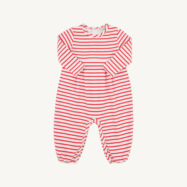 Beaufort Bonnet Long Sleeve Bradford Romper--Richmond Red Stripe