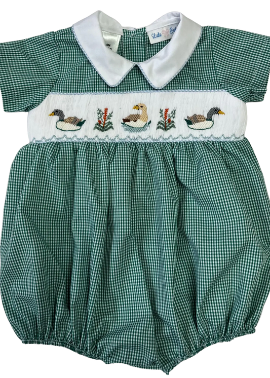 LuLu BeBe Blake Smocked Mallard Duck Pleated Boy Bubble