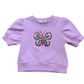 Lulu Bebe Lily Butterfly Lavender Puff Sleeve Shirt