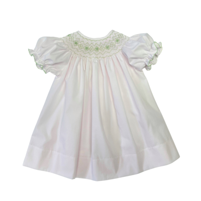 LuLu BeBe Emma Classic Pink Smocked Bishop Dress