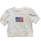 Lulu Bebe Lily Flag White Puff Sleeve Shirt