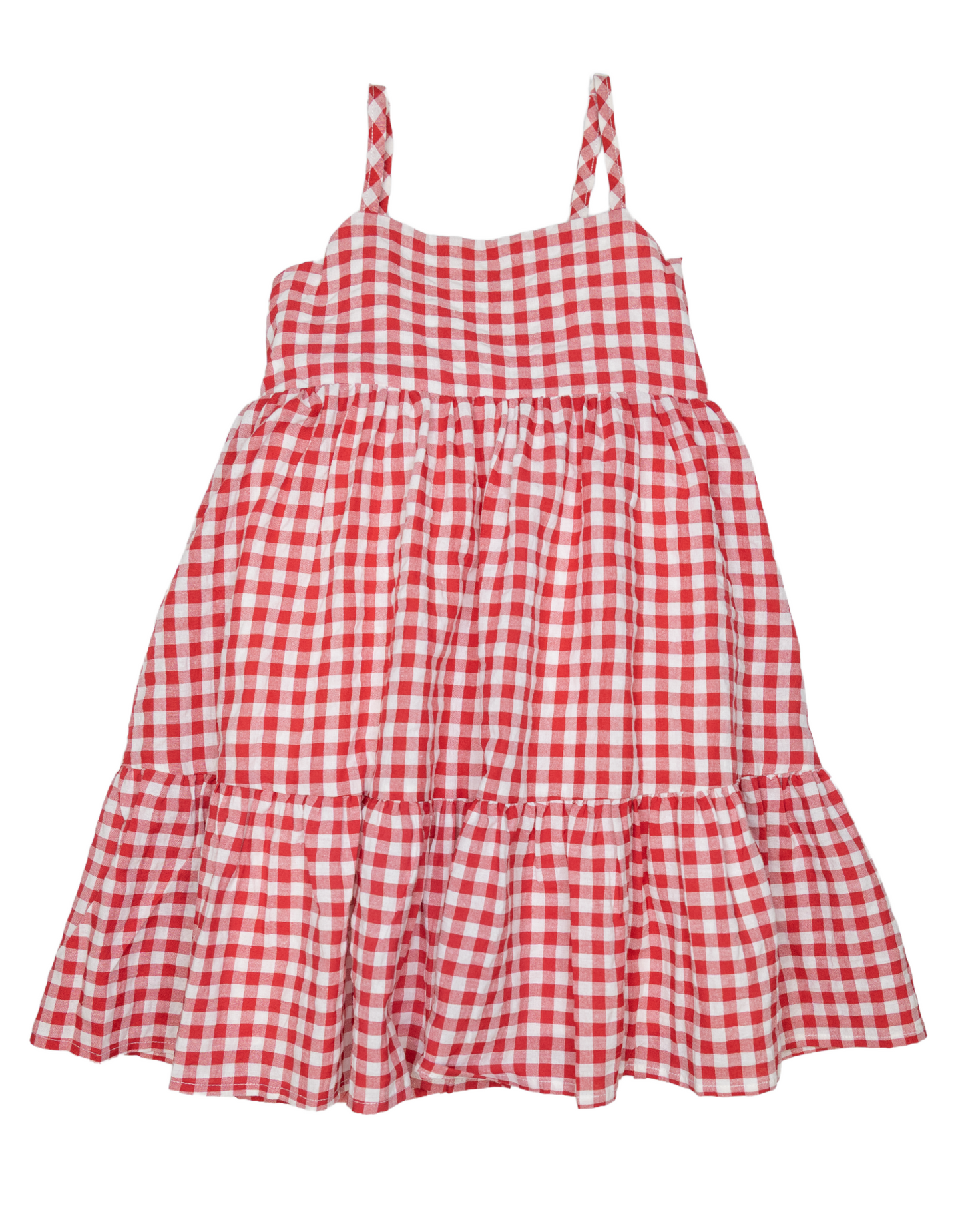 Lulu Bebe Mollie Red Gingham Spaghetti Strap Dress