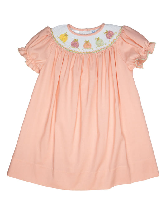 Lulu Bebe Emma Pumpkin Smocked Bishop