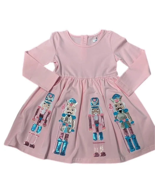 LuLu BeBe Light Pink Nutcracker Sequin Dress