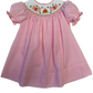 LuLu BeBe Emma Smocked Pink Gingham Pumpkin Bishop
