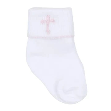 Magnolia Baby Forever Blessed Socks--White/Pink