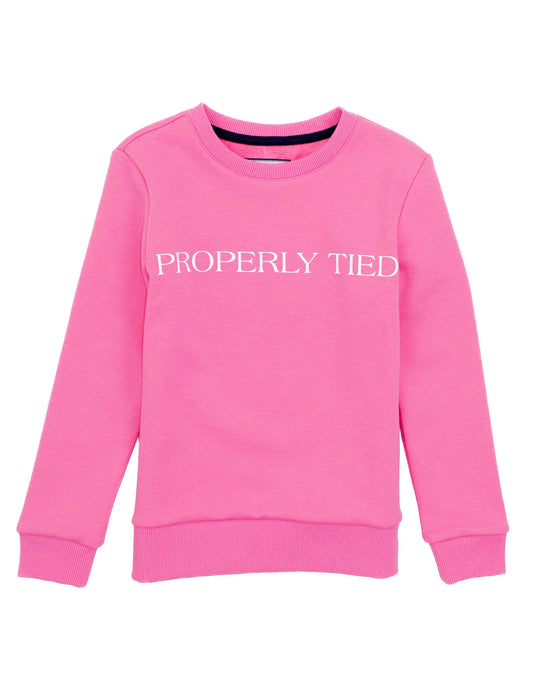 Properly Tied Girls Laurel Crew--Pink