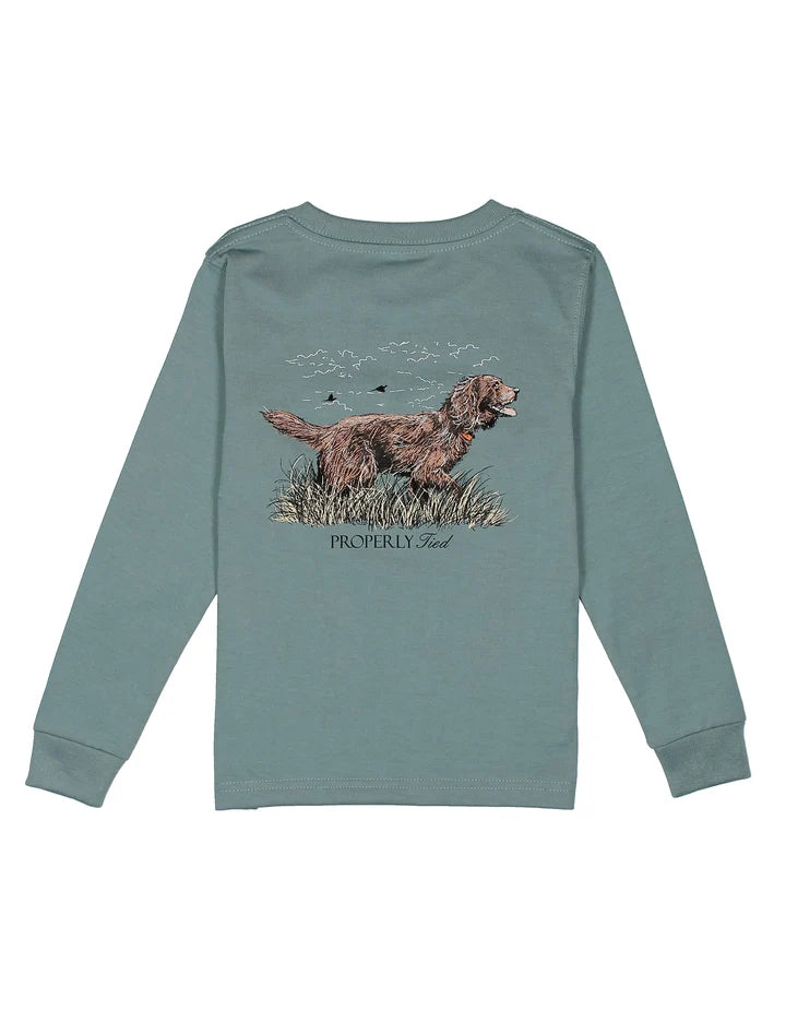 Properly Tied Boys Boykin Long Sleeve Steel Blue