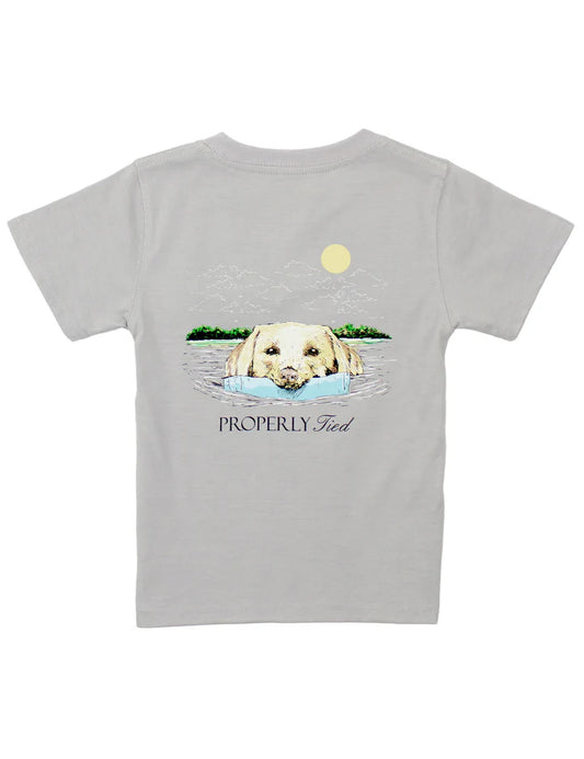 Properly Tied Baby Spring Retrieve Short Sleeve T-Shirt-- Ice Grey