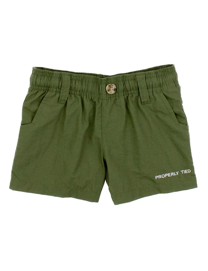 Properly Tied Boys Mallard Short--Olive