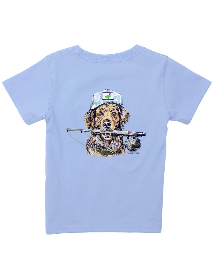 Properly Tied Baby Fishing Buddy Short Sleeve T-Shirt-- Light Blue