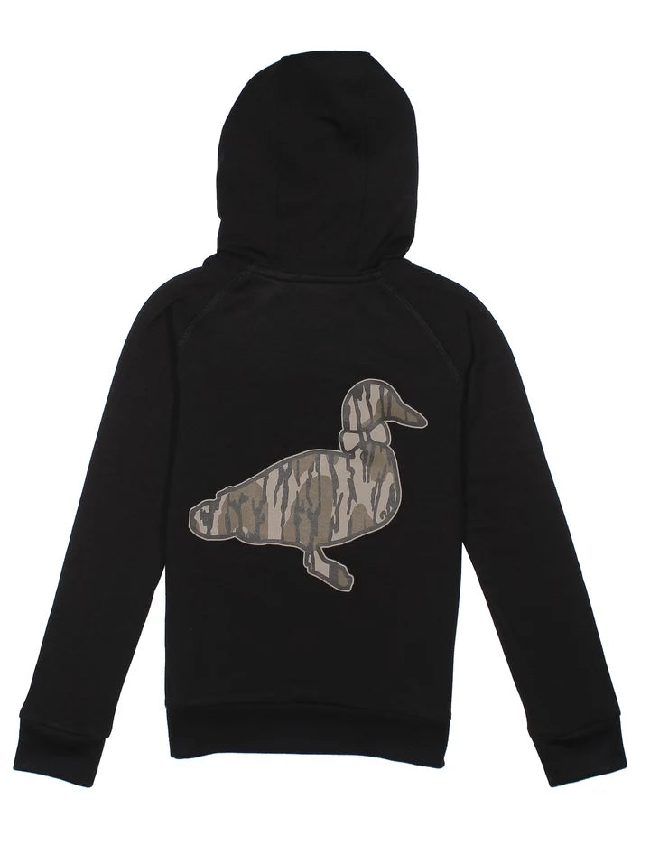 Properly Tied Boys Element Logo Hoodie Mossy Oak Original--Bottomland Black