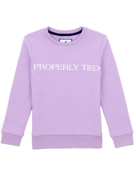 Properly Tied Girls Laurel Crew--Lilac