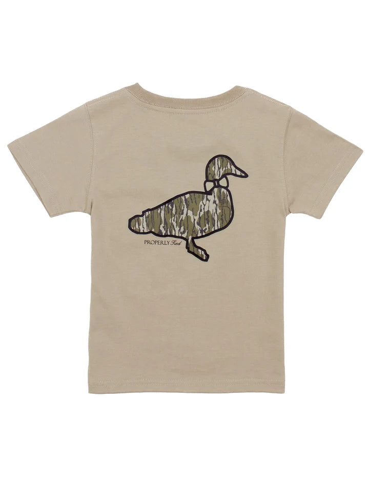 Properly Tied Boys Mossy Oak Camo Short Sleeve--Sand
