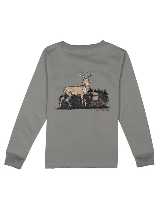 Properly Tied Boys Deer Season Long Sleeve Battleship Grey