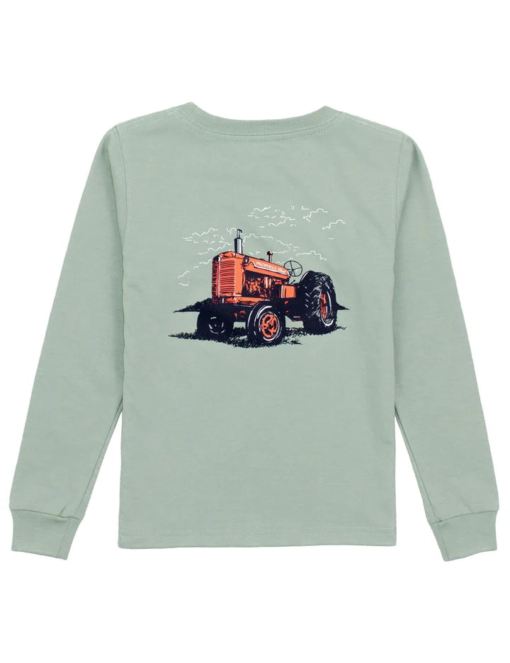 Properly Tied Baby Tractor Long Sleeve Sage