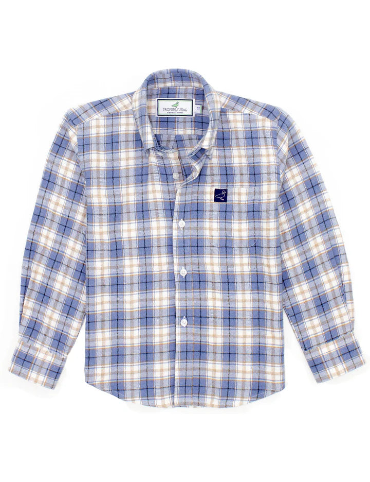 Properly Tied Boys Classic Flannel--Winter Breeze