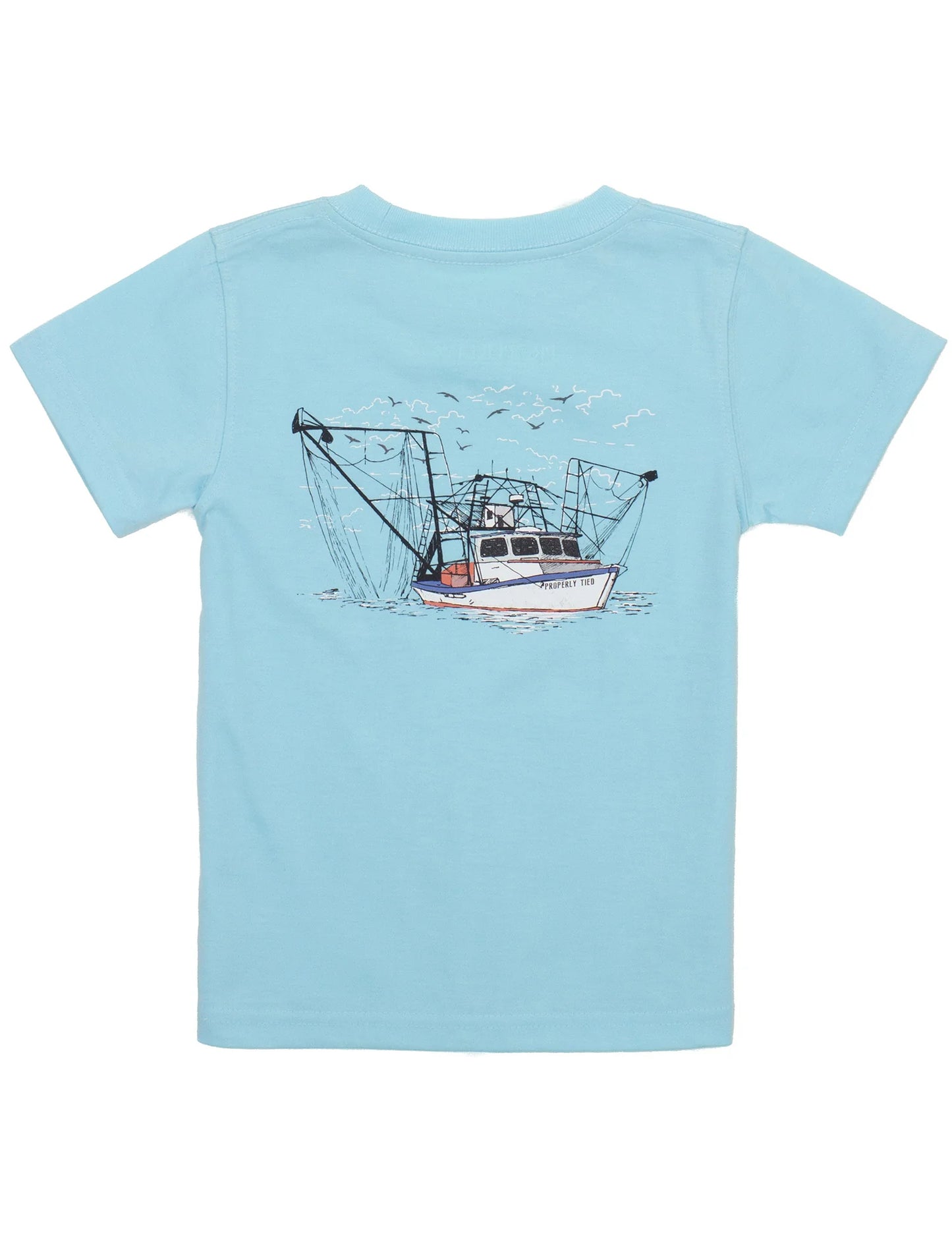 Properly Tied Boys Shrimp Boat Short Sleeve Powder Blue