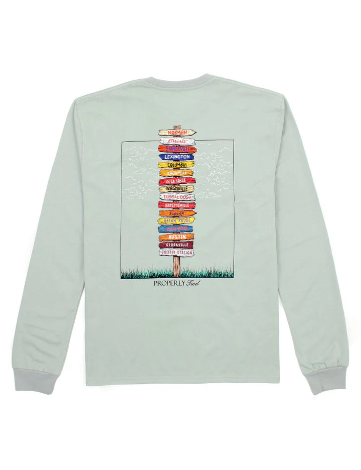 Properly Tied Boys Southeastern Showdown Long Sleeve Chrome Grey T-Shirt