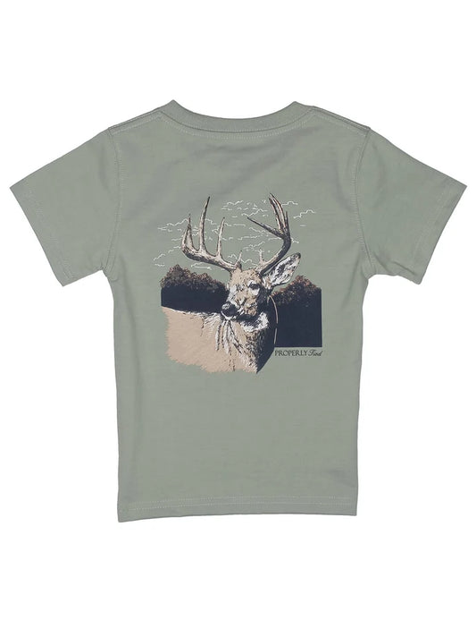 Properly Tied Boys Short Sleeve T-Shirt--Buck Sage