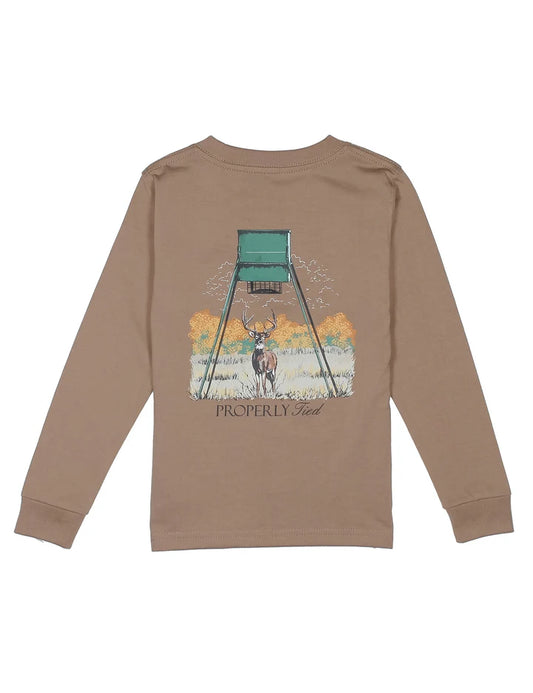 Properly Tied Boys Deer Feeder Long Sleeve--Walnut