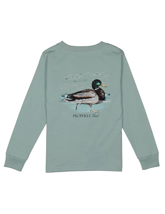 Properly Tied Boys Swimming Mallard Long Sleeve Marine Mist