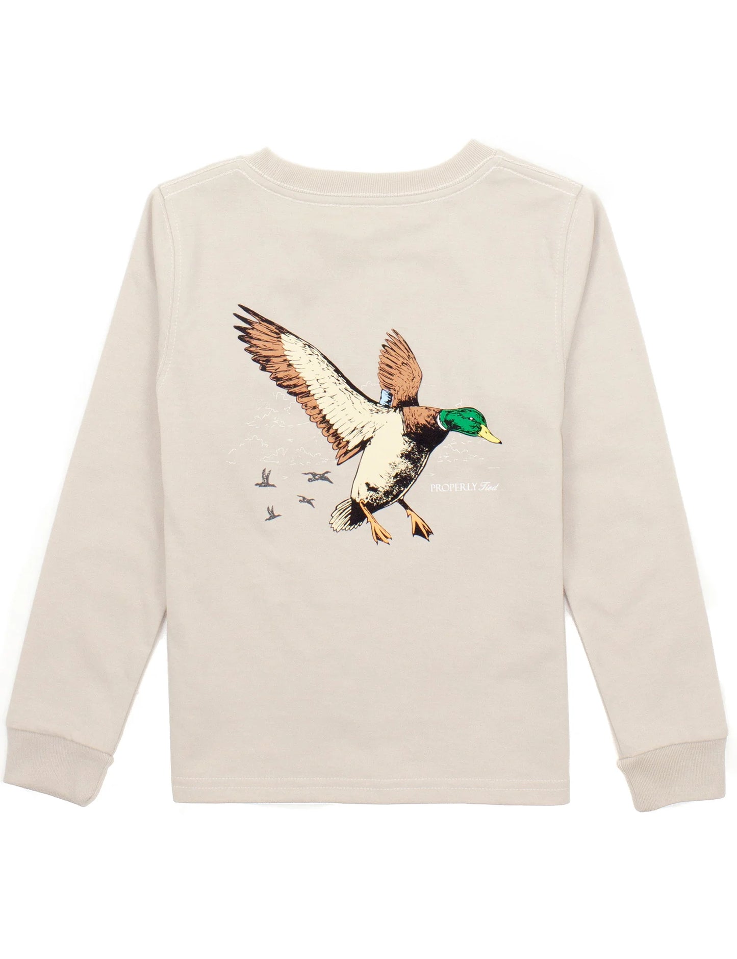 Properly Tied Boys Mallard Flight Long Sleeve Linen T-Shirt