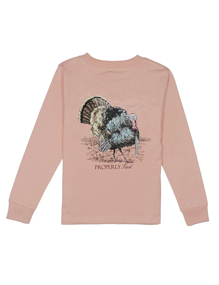 Properly Tied Boys Gobbler Long Sleeve Peach