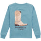 Properly Tied Girls Cowgirl Boot Long Sleeve Coastal Sky T-Shirt