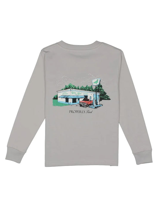 Properly Tied Boys Service Station Long Sleeve-- Ice Grey