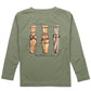 Properly Tied Boys Performance Tee Long Sleeve Duck Calls--Olive