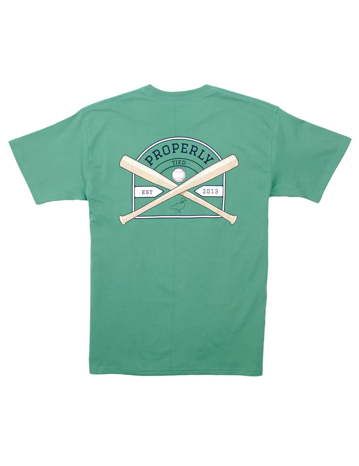Properly Tied Baby Baseball Shield Short Sleeve T-Shirt-- Ivy