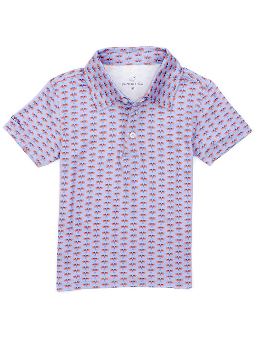 Properly Tied Boys Inlet Polo--Freedom Flag
