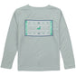 Properly Tied Boys Performance Tee Long Sleeve Football Field--Chrome Grey