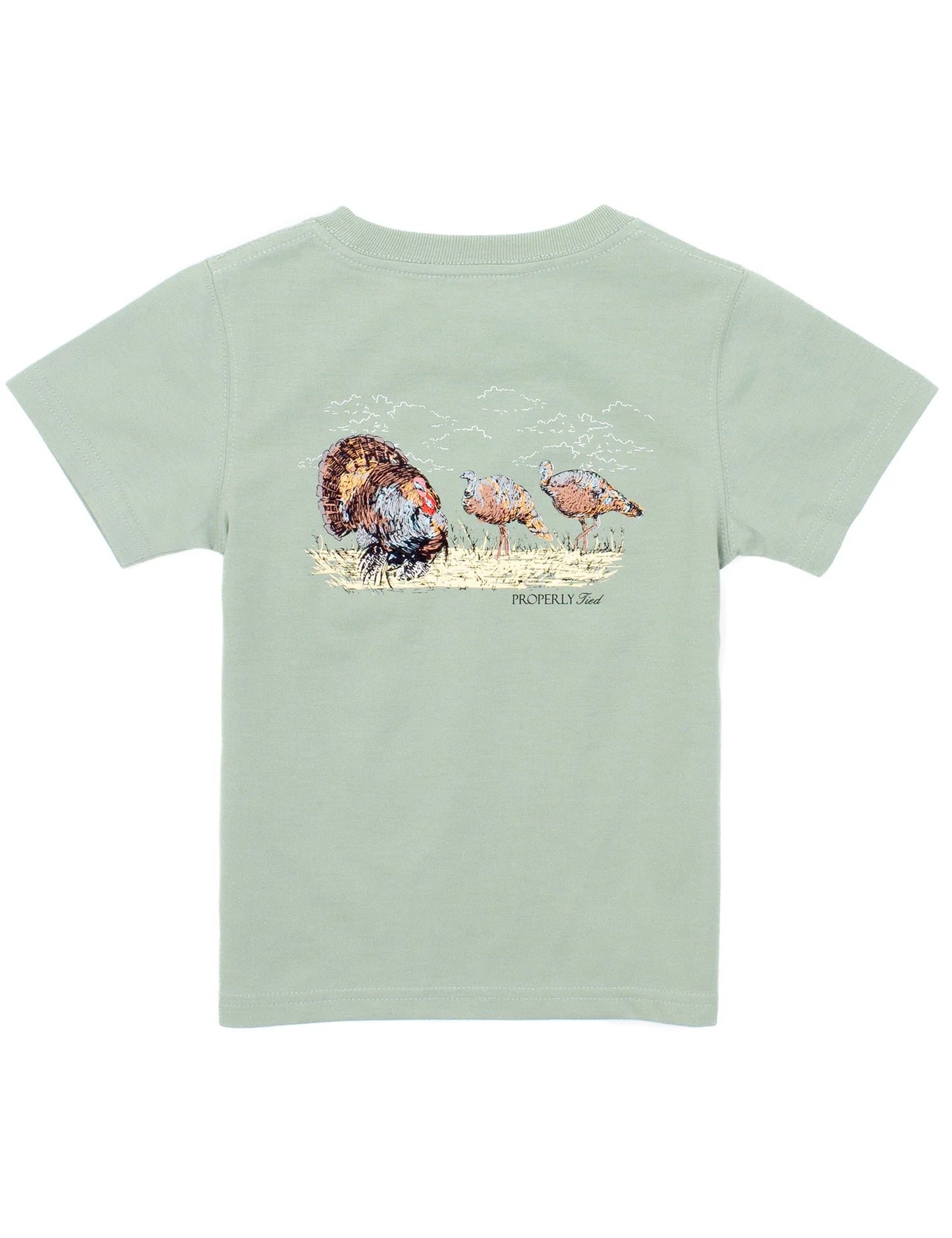Properly Tied Boys SS Turkey Hunt T-Shirt Sage Green