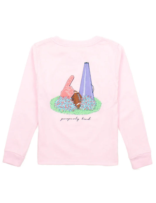 Properly Tied Girls Home Team Long Sleeve Rose T-Shirt